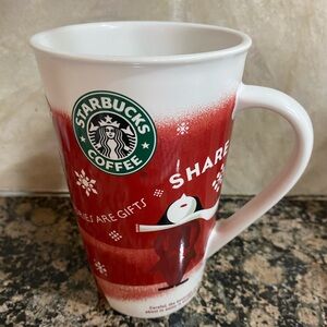 Starbucks Festive Red and White Tall Mug
